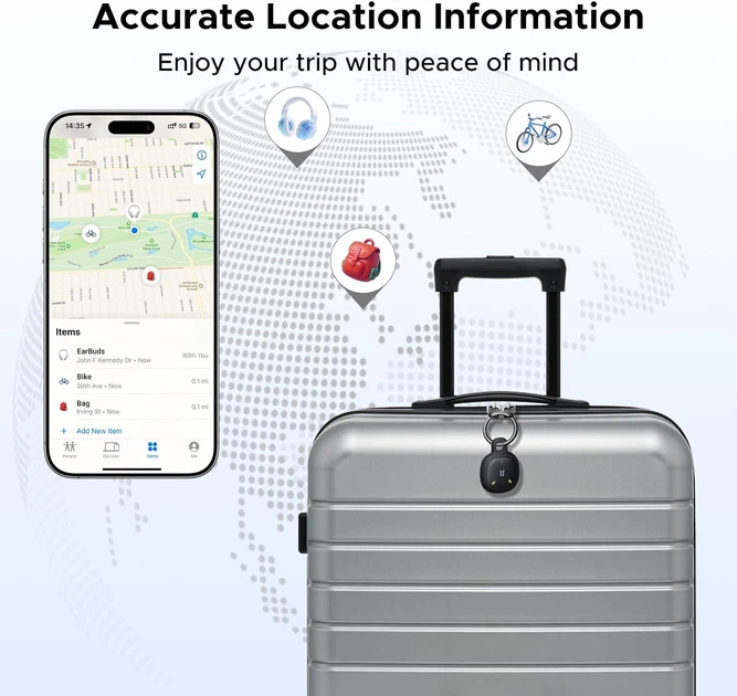 Поисковый брелок UGREEN FT207 FineTrack Mini Duo 2 GPS-трекер, интеллектуальный Bluetooth-локатор предметов для iOS (Apple Find My) и Android (Find Hub), бирка для защиты от потери сумок и ключей Black (85677) - Фото 5 Поисковый брелок UGREEN FT207 FineTrack Mini Duo 2 GPS-трекер, интеллектуальный Bluetooth-локатор предметов для iOS (Apple Find My) и Android (Find Hub), бирка для защиты от потери сумок и ключей Black (85677) - изображение 5