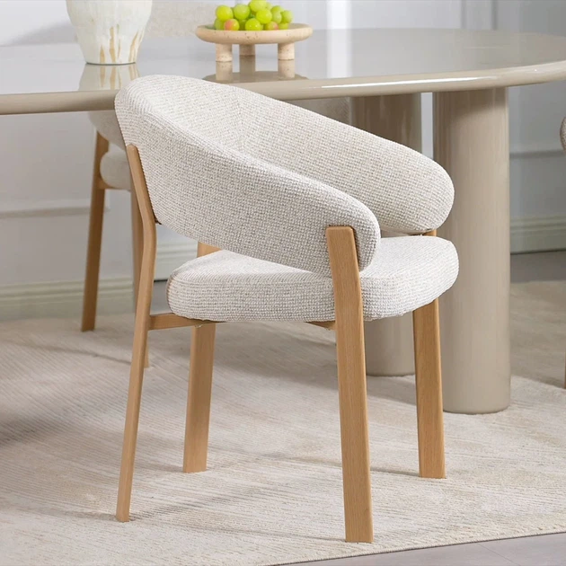Стілець для кухні Velton з тканинним сидінням беж, каркас метал дуб 79,5х58,5х60,5 см - Фото 6 Стілець для кухні Velton з тканинним сидінням беж, каркас метал дуб 79,5х58,5х60,5 см - зображення 6