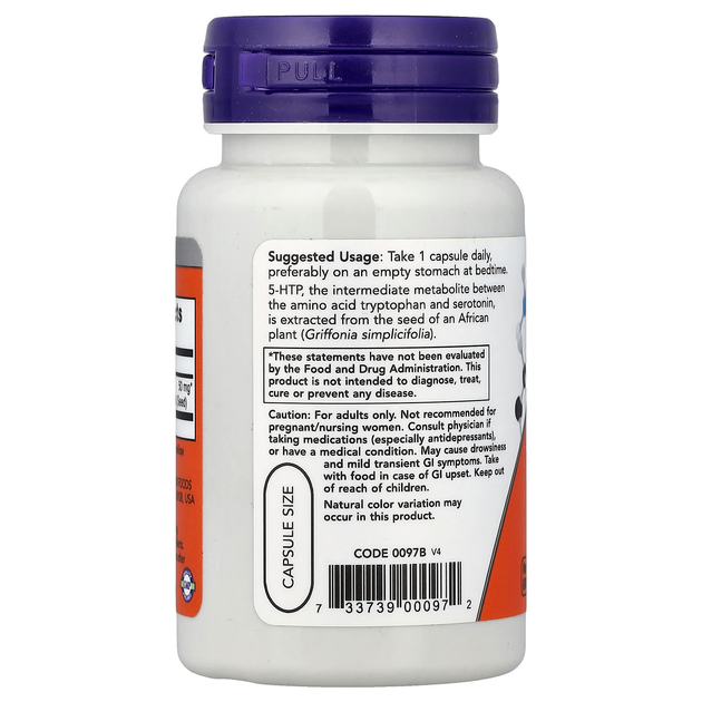 5-гідрокситриптофан NOW Foods "5-HTP" 50 мг (30 капсул) - зображення 3