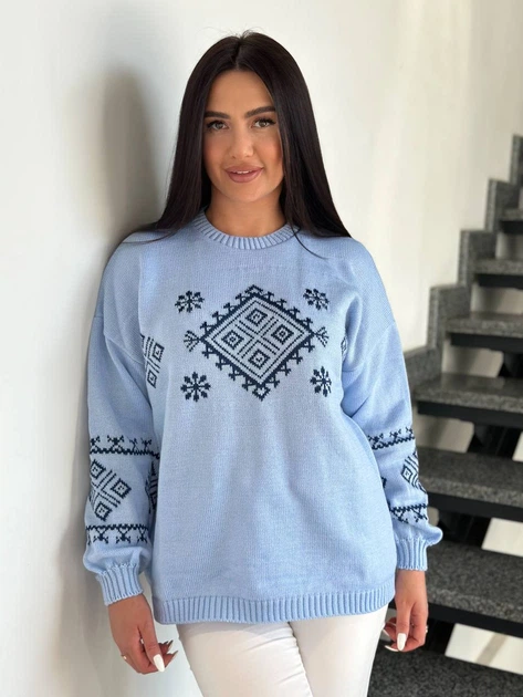 Жіночий вʼязаний светр CHARIVNA KRASA, колір Блакитний розмір One Size - Фото 5 Жіночий вʼязаний светр CHARIVNA KRASA, колір Блакитний розмір One Size - изображение 5