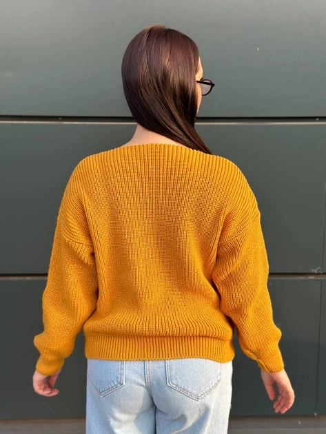 Жіночий вʼязаний светр LAURA, колір Гірчичний розмір One Size - Фото 7 Жіночий вʼязаний светр LAURA, колір Гірчичний розмір One Size - зображення 7