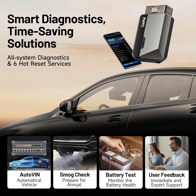 Автосканер TOPDON Carpal OBD2 с Bluetooth инструмент для диагностики всех систем с использованием АИ - изображение 8