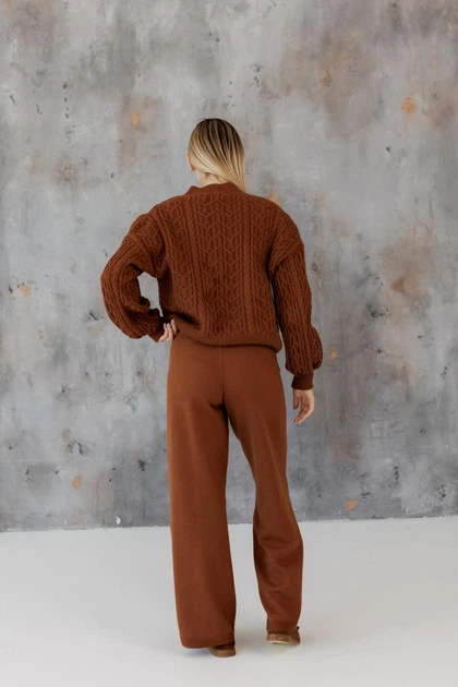 Жіночі в'язані штани Олівія ART KNIT кориця, S-M 046145 - Фото 6 Жіночі в'язані штани Олівія ART KNIT кориця, S-M 046145 - зображення 6