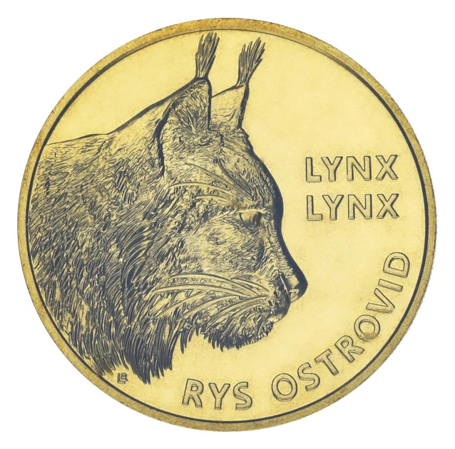 Монета Словаччина 5 євро 2022 UNC Флора та фауна Словаччина - Рись - Фото 1 Монета Словаччина 5 євро 2022 UNC Флора та фауна Словаччина - Рись - зображення 1