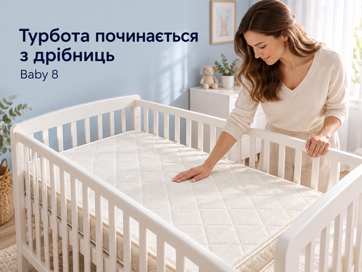 Детский матрас Baby 8 с кокосовой койрой 60×120 см - Фото 5 Детский матрас Baby 8 с кокосовой койрой 60×120 см - изображение 5
