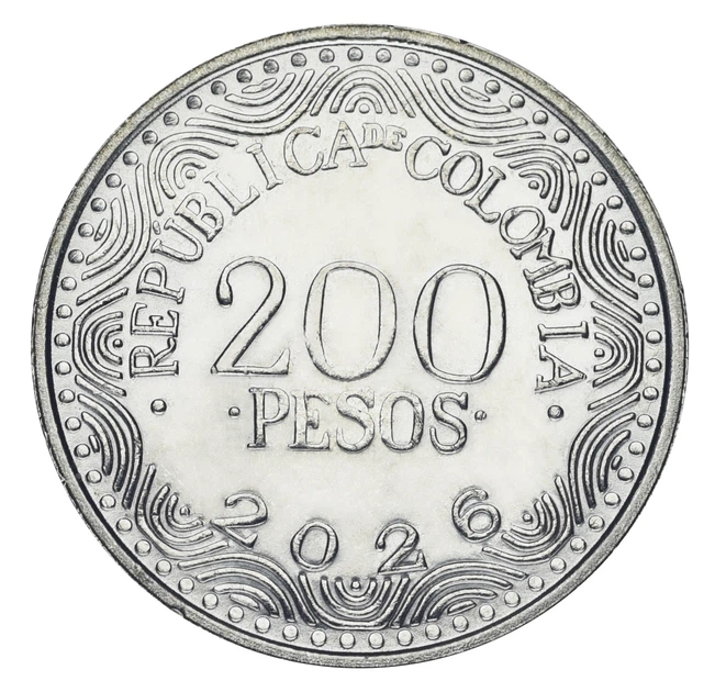 Монета Колумбия 200 песо 2026 UNC Птица - Попугай - Фото 2 Монета Колумбия 200 песо 2026 UNC Птица - Попугай - изображение 2