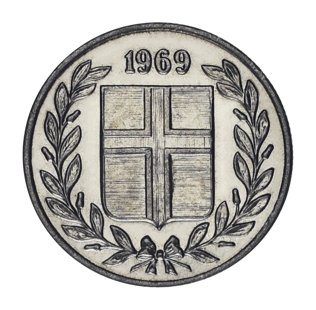 Монета Исландия 10 эйре 1969 UNC - Фото 2 Монета Исландия 10 эйре 1969 UNC - изображение 2