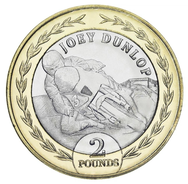 Монета Острів Мен 2 фунти 2025 Біметал UNC Мотоциклетні перегони - Joey Dunlop - Фото 1 Монета Острів Мен 2 фунти 2025 Біметал UNC Мотоциклетні перегони - Joey Dunlop - зображення 1