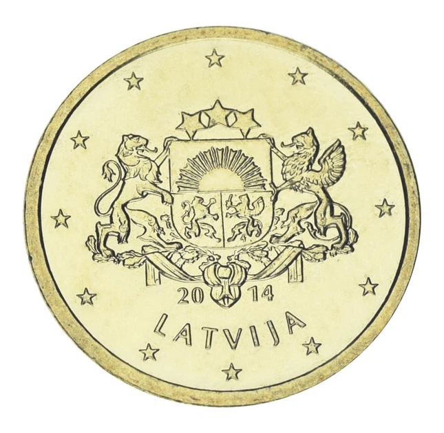 Монета Латвія 10 євроцентів 2014 UNC - Фото 1 Монета Латвія 10 євроцентів 2014 UNC - зображення 1