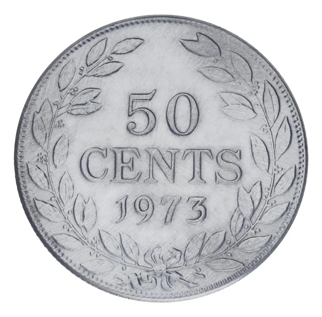 Монета Ліберія 50 центів 1973 AU-UNC - Фото 1 Монета Ліберія 50 центів 1973 AU-UNC - зображення 1