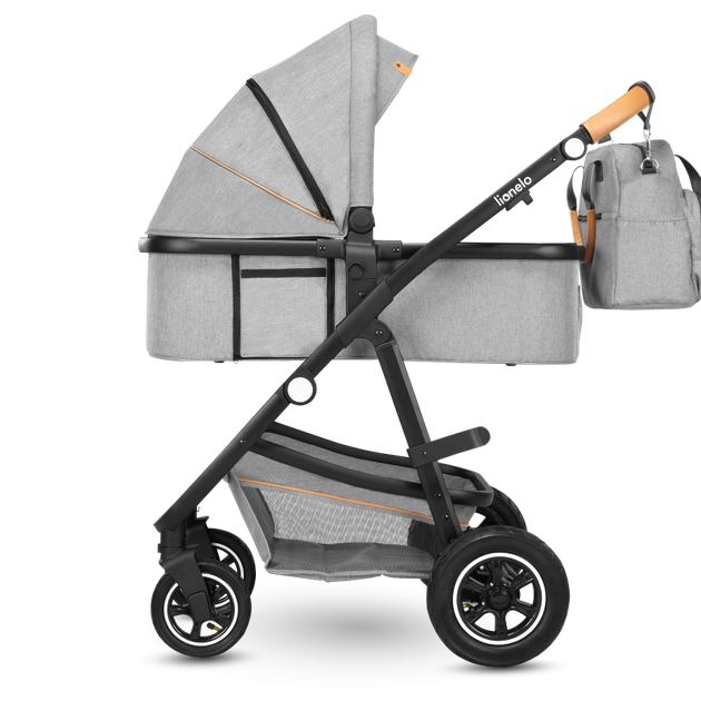 Универсальная коляска 2 в 1 Lionelo AMBER GREY STONE, люлька, прогулочный блок - изображение 10