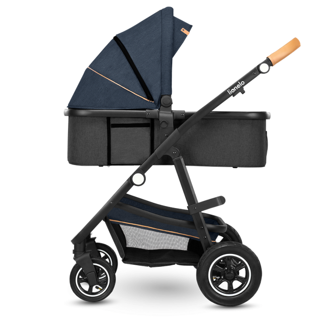 Универсальная коляска 2 в 1 Lionelo AMBER BLUE NAVY, люлька, прогулочный блок - изображение 4
