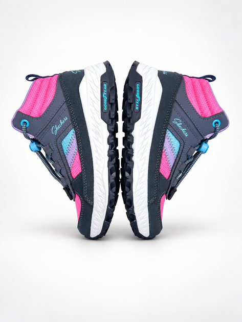 Черевики для дівчинки Skechers сірі з рожевим, з вставками натуральної замші 30 (2021659021206)(19-19,5 см) - Фото 2 Черевики для дівчинки Skechers сірі з рожевим, з вставками натуральної замші 30 (2021659021206)(19-19,5 см) - зображення 2
