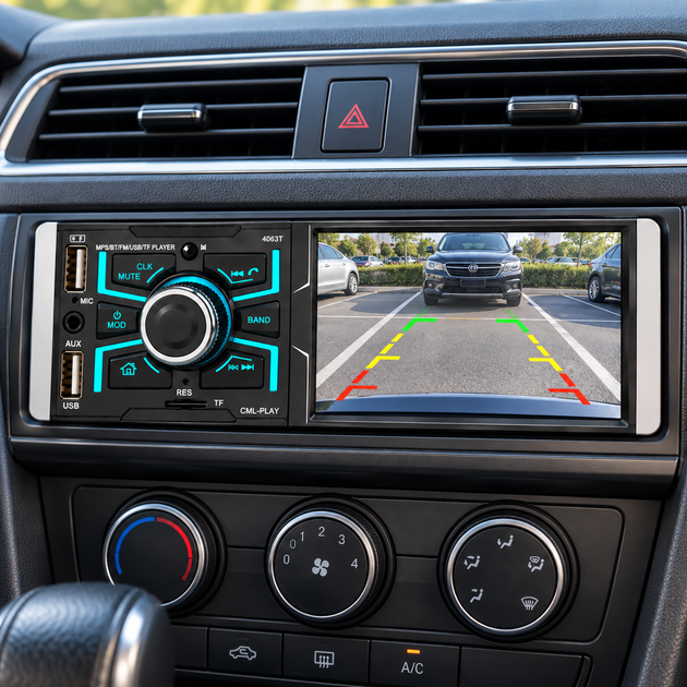 Автомагнитола 1DIN 4063 MP5 с сенсорным экраном 4,5", Bluetooth, USB, FM и поддержкой камеры заднего вида - изображение 4
