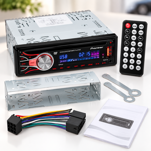 Автомагнитола MP4 3227 с DVD-приводом, USB, SD, AUX и пультом ДУ, 1 DIN - изображение 3