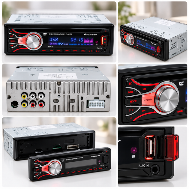 Автомагнитола MP4 3227 с DVD-приводом, USB, SD, AUX и пультом ДУ, 1 DIN - изображение 4