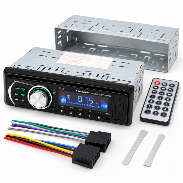 Автомагнитола Pioneer 2055 1 DIN MP3/USB/SD/FM/AUX, 4×50 Вт, с пультом ДУ - изображение 4