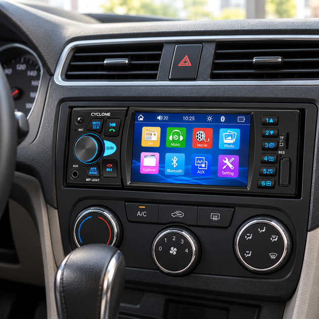 Автомагнитола MP-4041 1DIN с сенсорным экраном 3,8", Bluetooth, USB, microSD, FM, 4×45 Вт - изображение 4