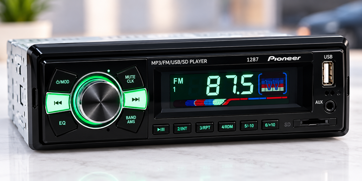 Автомагнитола Pioneer 1287 1 DIN, USB, SD/MicroSD, AUX, FM, 4×50 Вт - Фото 1 Автомагнитола Pioneer 1287 1 DIN, USB, SD/MicroSD, AUX, FM, 4×50 Вт - изображение 1