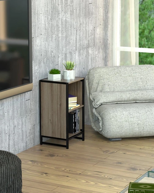 Приставная тумба-стеллаж в стиле лофт EcoLoft Норвио DSP-1532-4 - изображение 2