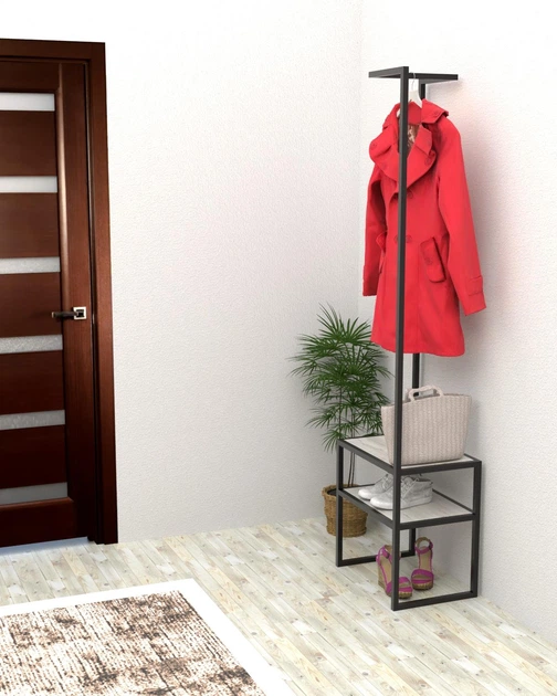 Вешалка для одежды с полками в стиле лофт EcoLoft Сиверо DSP-1518-2 - изображение 3