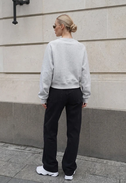 Жіночий світшот стаф сірий меланж із флісу спортивна кофта Staff make gray melange fleece S (406870) - зображення 5