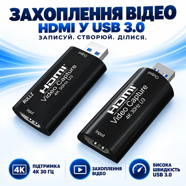 Карта видеозахвата HDMI USB 3.0 1080p 60 FPS, вход 4K 30 FPS Schöff (ST-SC2515) - изображение 2