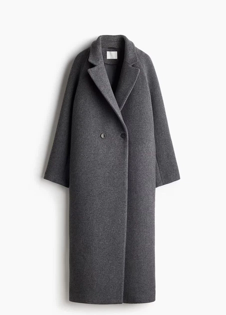 Пальто H&M 18485 Темний сірий L (1229) - Фото 3 Пальто H&M 18485 Темний сірий L (1229) - изображение 3
