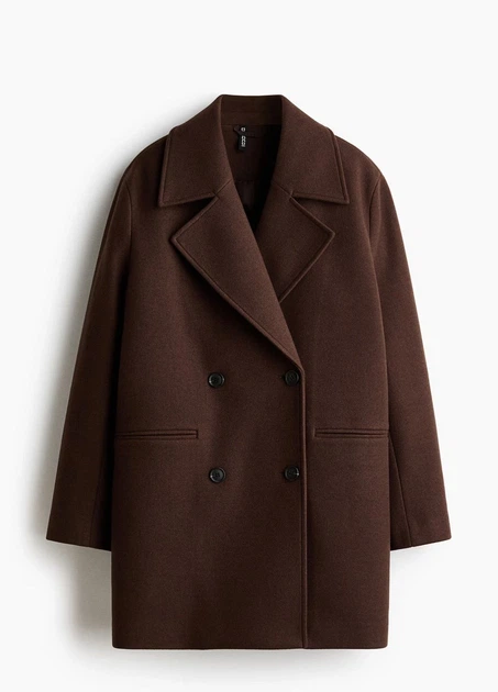 Пальто H&M 18484 Темний коричневий XXS (1304) - зображення 3