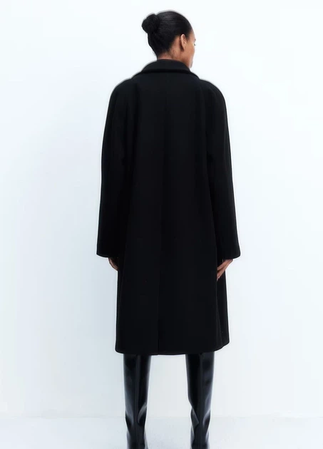Пальто H&M 18488 Чорний S (1159) - изображение 2