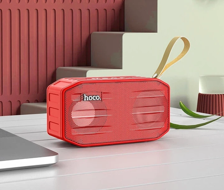 Портативная колонка Hoco BS42 Bluetooth 5.0 TWS FM TF USB IPX5 Красная (BS42) - изображение 3