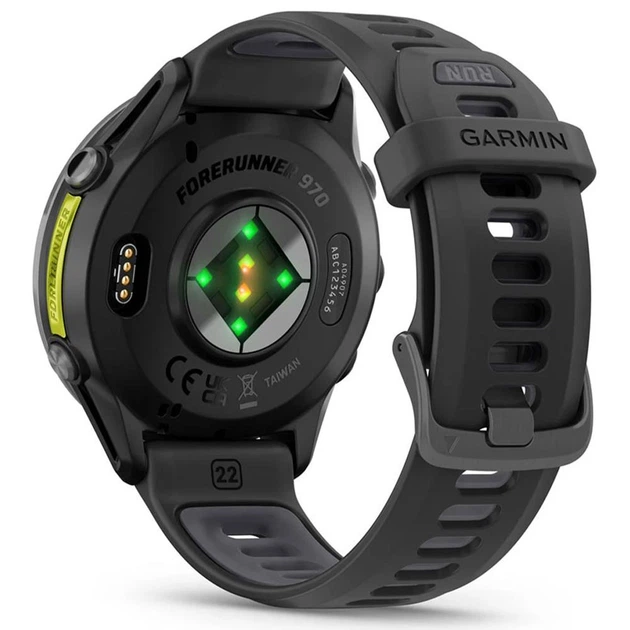 Смарт-годинник Garmin Forerunner 970 з сірим безелем з титану DLC та чорним ремінцем (010-02969-10) - зображення 2