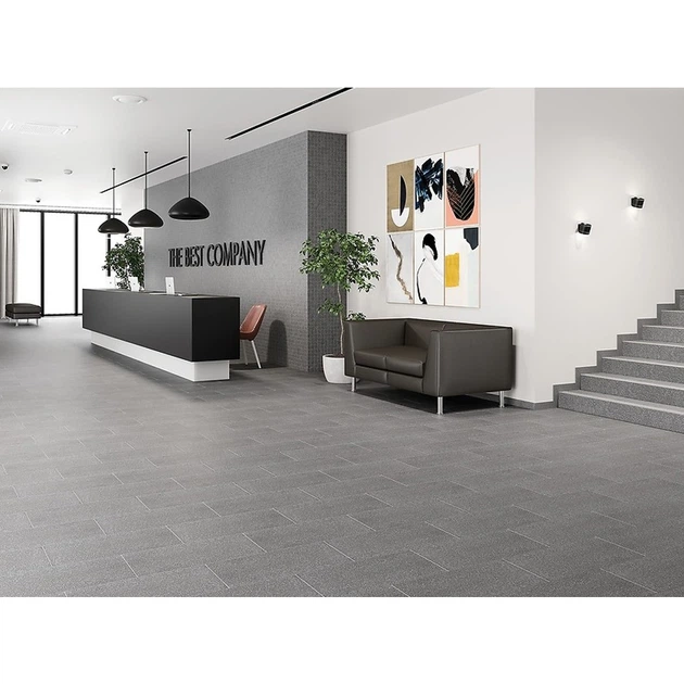 Ступенька из керамогранита Milton Grey Steptread серая 8x598x298 мм - изображение 2