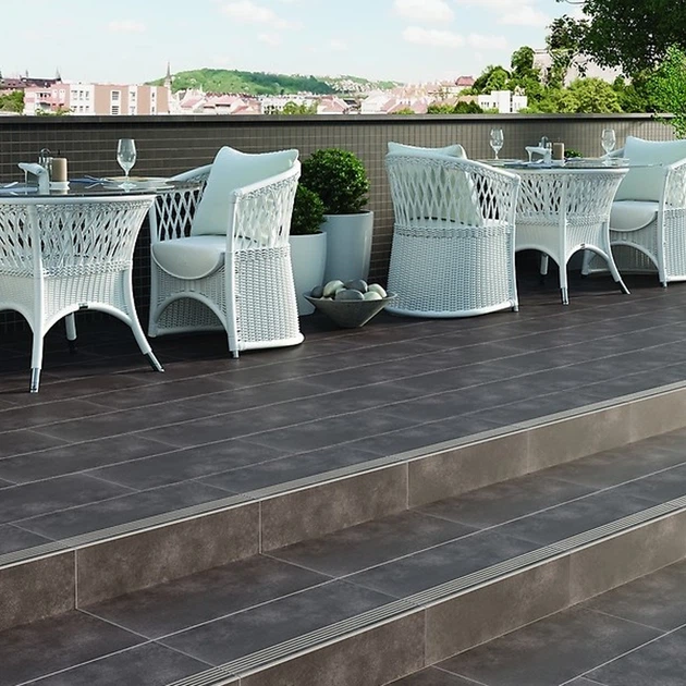 Ступенька из керамогранита City Squares Anthracite Steptread антрацитовая 8x598x298 мм - изображение 2