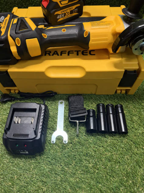 Аккумуляторный набор инструментов 2в1 Krafftec 48V/6Ah Гайковерт для авто Болгарка 10000 об/мин Мощная угловая шлифмашина - изображение 4