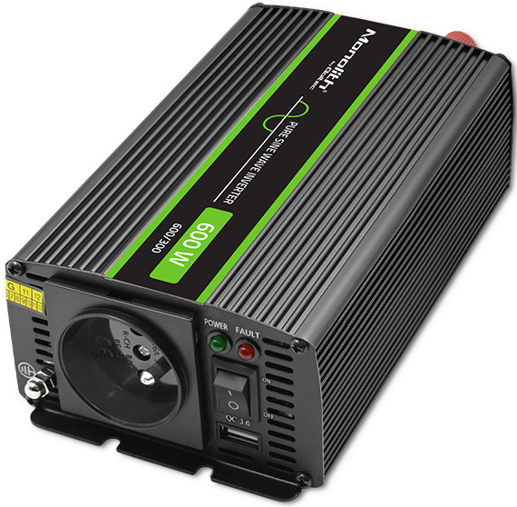 Инвертор 12 230В с чистой синусоидой 300/600Вт Qoltec - Фото 6 Инвертор 12 230В с чистой синусоидой 300/600Вт Qoltec - изображение 6