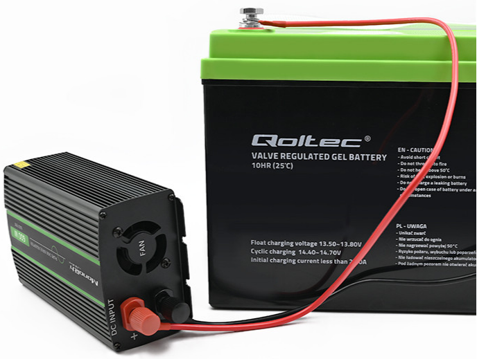 Инвертор 12 230В с чистой синусоидой 300/600Вт Qoltec - Фото 10 Инвертор 12 230В с чистой синусоидой 300/600Вт Qoltec - изображение 10