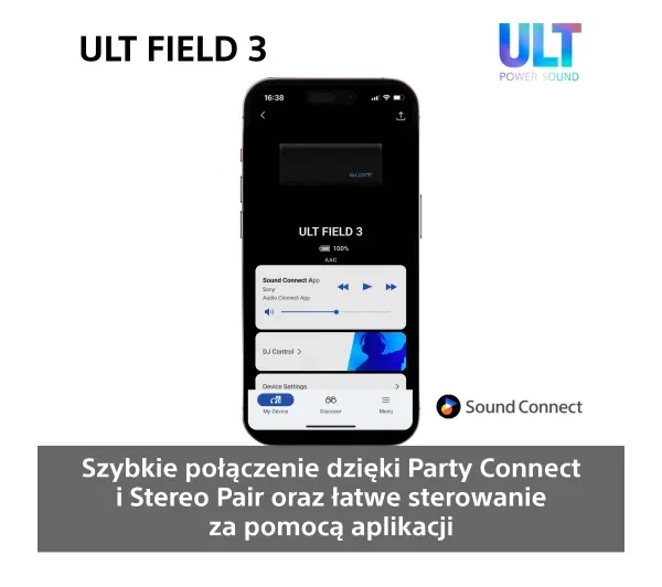 Bluetooth-колонка Sony ULT Field 3 SRS-ULT30B Чорний - Фото 12 Bluetooth-колонка Sony ULT Field 3 SRS-ULT30B Чорний - зображення 12
