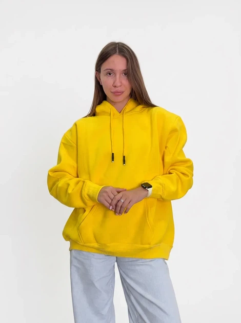 Жіноче однотонне худі на флісі Pink Daisy Жовтий L (5035/1) - Фото 1 Жіноче однотонне худі на флісі Pink Daisy Жовтий L (5035/1) - зображення 1