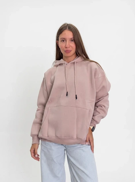 Жіноче однотонне худі на флісі Pink Daisy Пудровий XL (5035/1) - Фото 1 Жіноче однотонне худі на флісі Pink Daisy Пудровий XL (5035/1) - зображення 1