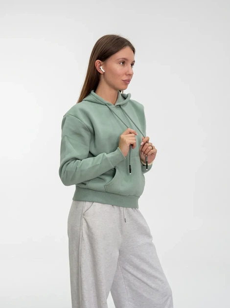 Жіноче однотонне худі на флісі Pink Daisy Оливковий S (7432) - Фото 3 Жіноче однотонне худі на флісі Pink Daisy Оливковий S (7432) - зображення 3
