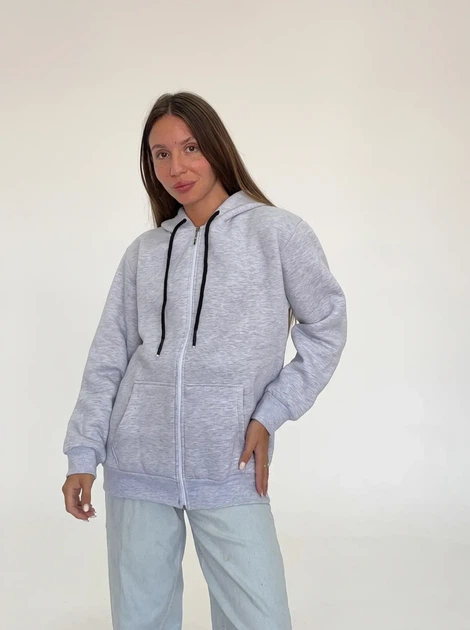 Женское однотонное худи на молнии Pink Daisy Светло-серый M (5021) - Фото 1 Женское однотонное худи на молнии Pink Daisy Светло-серый M (5021) - изображение 1