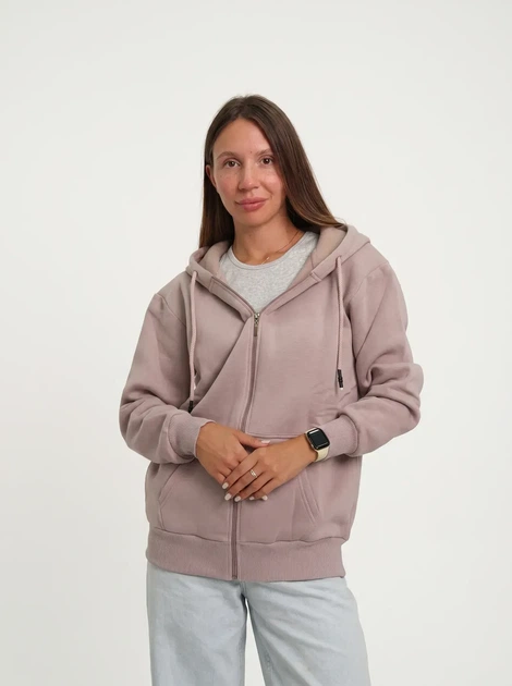 Жіноче однотонне худі на блискавці Pink Daisy Пудровий M (5021) - Фото 1 Жіноче однотонне худі на блискавці Pink Daisy Пудровий M (5021) - зображення 1