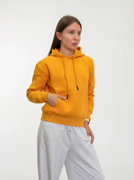 Жіноче однотонне худі на флісі Pink Daisy Помаранчевий M (7432) - Фото 3 Жіноче однотонне худі на флісі Pink Daisy Помаранчевий M (7432) - зображення 3