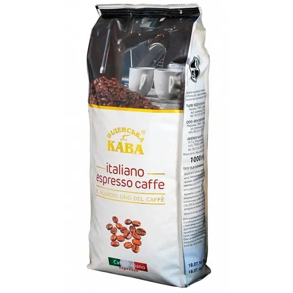Кава в зернах Віденська кава espresso Italiano caffe, 1кг - Фото 1 Кава в зернах Віденська кава espresso Italiano caffe, 1кг - изображение 1