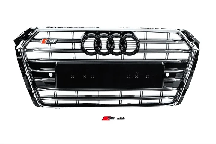 Решетка радиатора Audi A4 B9 2015-2019 S-Line Black хром + черный глянец - Фото 1 Решетка радиатора Audi A4 B9 2015-2019 S-Line Black хром + черный глянец - изображение 1