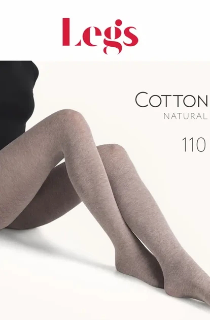 Колготки хлопковые с шерстью Cotton 110 LEGS коричневый меланж размер 5 - Фото 4 Колготки хлопковые с шерстью Cotton 110 LEGS коричневый меланж размер 5 - изображение 4