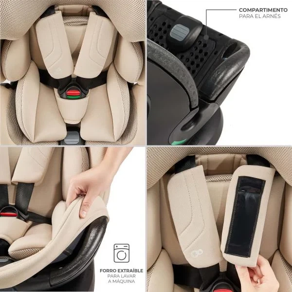 Автокрісло Kinderkraft Xpedition 3 i-Size поворотне 360° проти руху до 105 см бежеве - зображення 13