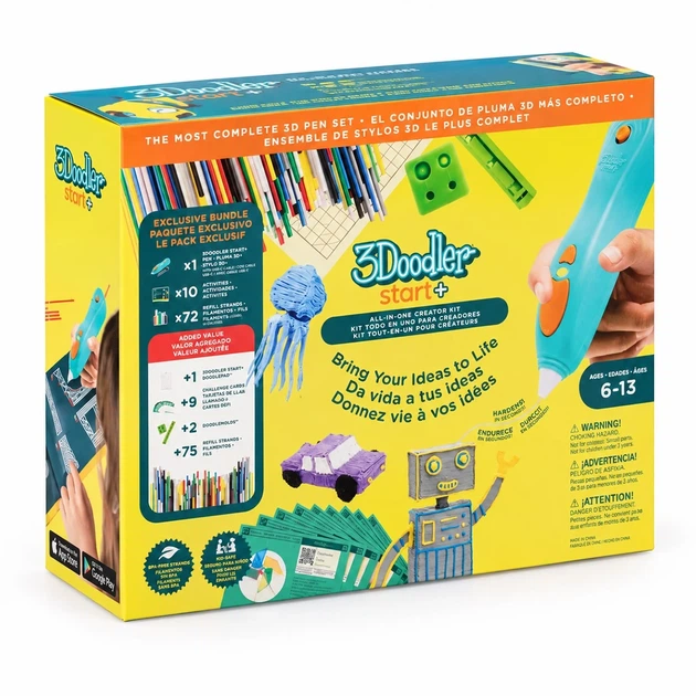 3D-ручка 3Doodler Start Plus для детского творчества Мегакреатив 147 стержней 9 шаблонов - Фото 1 3D-ручка 3Doodler Start Plus для детского творчества Мегакреатив 147 стержней 9 шаблонов - изображение 1