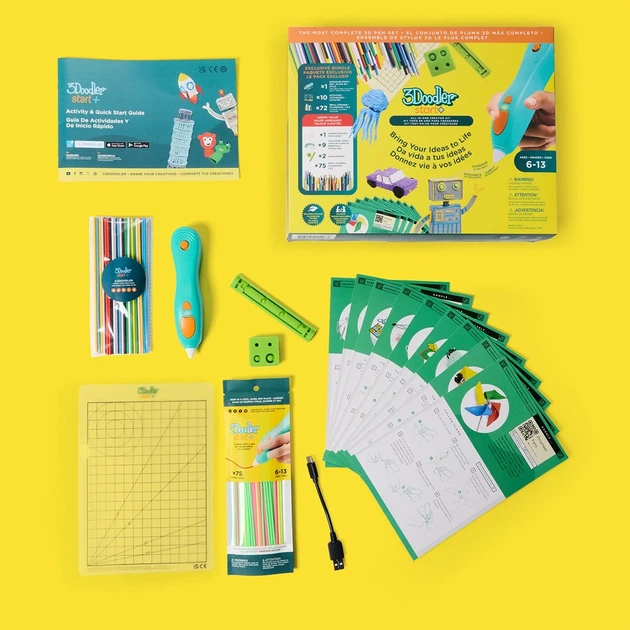 3D-ручка 3Doodler Start Plus для детского творчества Мегакреатив 147 стержней 9 шаблонов - Фото 2 3D-ручка 3Doodler Start Plus для детского творчества Мегакреатив 147 стержней 9 шаблонов - изображение 2